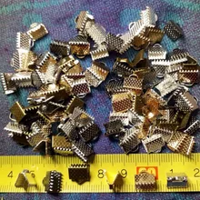 Clips de Metal de 6/8/10/13mm, extremo de engarce plegable sobre cierres, Clips de extremo de cordón, fabricación de joyas DIY, venta al por mayor