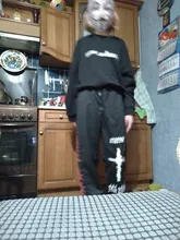 QWEEK-pantalones de pierna ancha estilo Punk Hippie para mujer, ropa de calle Harajuku gótico, estilo de calle de Anime, estampado gótico negro, Hip Hop