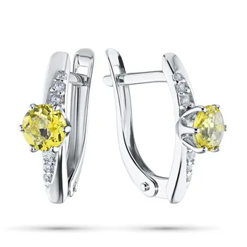 

Silver earrings with cubic zirconia citrine and e0636sg04200355