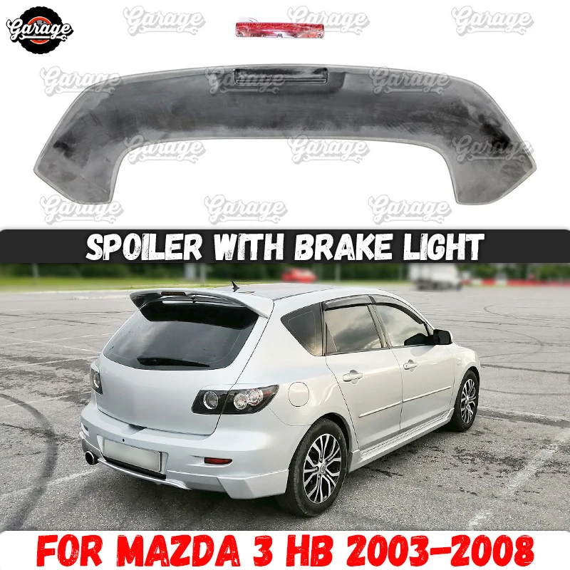 

Чехол для спойлера для Mazda 3 HB 2003-2008, стильные полоски, аксессуары из АБС-пластика, комплект защитного кузова, тюнинг автомобиля