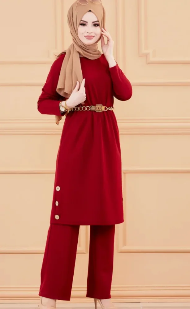 Womens Turkish Style Jilbab Long Jacket Trousers Islamic Clothing Womens Turkish Style Jilbab Long Jacket Trousers Islamic Clothing