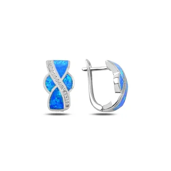 

Teleplus Opal Stone Earrings 925 Sterling Silver