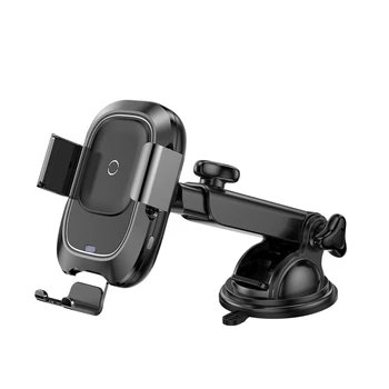 

Автомобильный держатель с беспроводной быстрой зарядкой Baseus Smart Vehicle Bracket Wireless Charger(Sucker style)Black