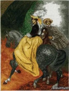 

658 Set for embroidery Hobby & Pro's Horsemen's 42*32 cm