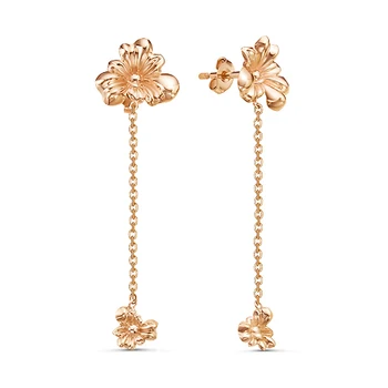 

Gold 585 sterling silver earrings. women's earrings, fashion jewelry, female.