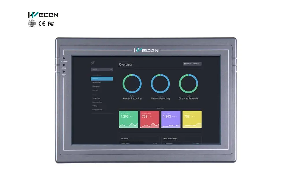 Wecon высокий 7-дюймовый LINUX HMI Поддержка прошивки индивидуальная Настройка | Отзывы и видеообзор
