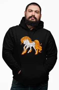 

Angemiel Wear Pegasus Unicorn Black Male Hooded Sweatshirt