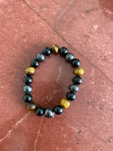 Magnético novedoso de ojo de tigre de hematita cuenta de piedra pulsera de pareja imán de cuidado de la salud de las mujeres de los hombres a la pérdida de peso de la joyería