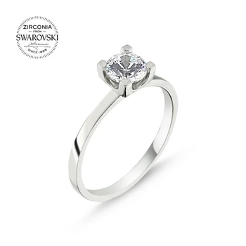 

Silver 925 Sterling Swarovski Zirconia Cubic Zirconia Engagement Ring
