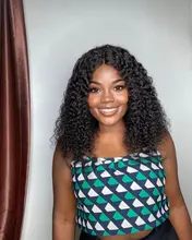 RESHINE-Peluca de pelo rizado de Mongolia, cabello humano con encaje frontal 13x4, 180%, 13x6, cierre de encaje rizado, prearrancado