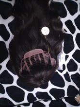 Women's Wigs Bangs American-Hair Heat-Resistant Water-Wave Dark-Brown Long with Synthetic