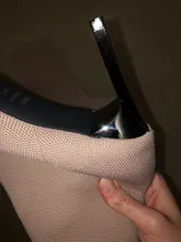 Aphixta-Botas de tacón de hoja de Metal para mujer, Botines de tacón de aguja, de tela elástica, puntiagudas