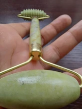 Gua Sha-masajeador de piedra Jade para cara, rodillo de Jade verde para estiramiento Facial, antiarrugas, 2/1 Uds.