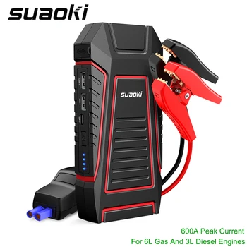 

SUAOKI U7 Car Jump Starter 600A Peak 12000mAh Portable for 6L Gas and 3L Diesel LED Flashlight Type-C USB Smart Battery Clamps