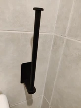 No Holes Roll Paper Holder Stainless Steel Paper Towel Rack for Bathroom Black