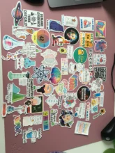 Pegatina De ciencia divertida para estudiante, elemento físico adhesivo de educación para estudiantes, bricolaje, portátil, equipaje, álbum de recortes, papelería, bicicleta, F5, 50 Uds.