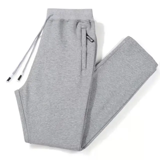 Fitness Muscle Gray Jogging Pants Solid Running Pants Men Sport Pencil Pants Men Cotton Soft Bodybuilding Joggers Gym Trousers Zip pocket