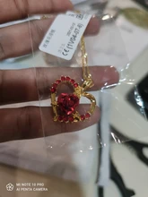 Nuevo amor corazón rojo rosa colgante, collar de mujer Color dorado para señorita gargantilla collar de joyería de moda para el Día de San Valentín regalo