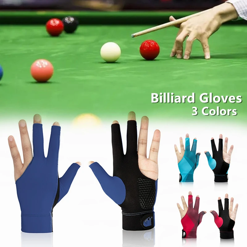Left Hand Open Three Finger Snooker Billiard Glove Elastic Non-slip 3 Fingers Billiards Snooker Gloves Pool Cue Gloves