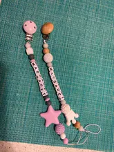 Pacifier Clips Silicone Personalized Chupetero-Chain Chew Letter for Infant Feeding Toddle