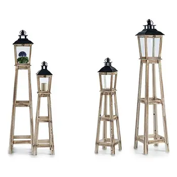 

Lantern Natural Wood (2 Pieces) (28 x 136,5 x 28 cm)