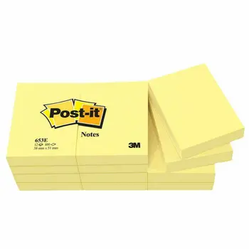

Post it®653 adhesive notes blocks 38x51mm, yellow, 12 blocks, 100 sheets