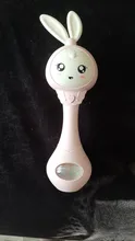 Destellos musicales para bebés, sonajero mordedor, juguetes con campanas de mano de conejo, mordedor móvil para bebés, chupete de lágrimas para bebés, juguetes educativos para edades tempranas de 0 a 12M