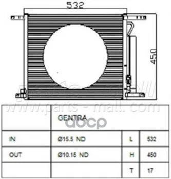 

Radiator conditioner Chevrolet Aveo(T250) PMC 96802950 parts-mall art. pxncc-028