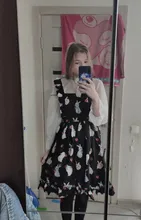 Women's Dresses Chic Lady Kawaii Ulzzang Strawberry Rabbit Cute Strap Dress Female Ins