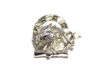 

Sterling silver horseshoe pin with laurel wreath.