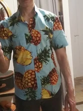 Dioufond hombres pantalón corto Casual manga verano Hawaiano camiseta de Aloha hombres botón Floral camisas con estampado de piña 2018 nuevo S-3XL
