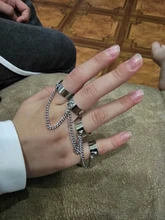 Anillos abiertos de dedo múltiple para mujer, cadena de eslabones estilo Punk, fiesta, concierto, ceremonia, regalo de joyería, venta al por mayor, 2020