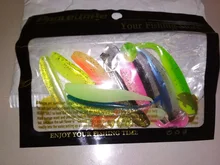 Shad Worm Wobblers Jigging Fishing-Lure Soft-Bait Tackle-Bass-Pike Aritificial T-Tail
