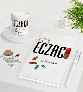 

Personalized Pharmacist White Notebook Pen Turkish coffee Cup Seti-3