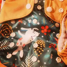 Feliz flauta pañales de tela para niños ajustable húmedo/bolso seco impermeable pañales de bebés ecológicos mochila reutilizable 4 unids/set