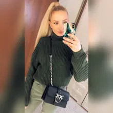 Tops Pullovers Neck-Sweater Turtle Cashmere Elegant Thick Korean Hirsionsan Warm New