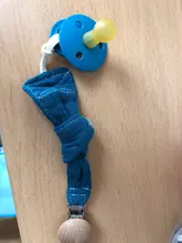 Cadena de chupete de algodón para bebé recién nacido, Clip de chupete personalizado, soporte de madera para pezones, 1 unidad