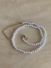 Collar con colgante de concha de amor para mujer, gargantilla de cadena de perlas Simple de 6MM de estilo Vintage, joyería de moda al por mayor