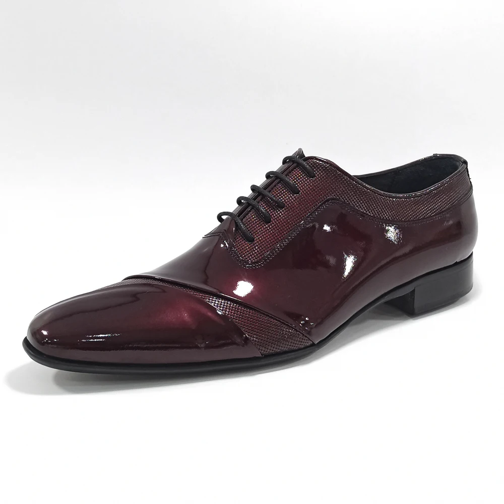 Men's Dress Shoes Luxury Genuine Patent Leather Italian Mold Lace Up Wedding Suit Business Office Formal Oxford Elegant Footwear | Обувь