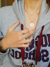 DOTIFI-collar de acero inoxidable con forma de árbol de la vida, collares colgantes redondos, joyería elegante, 316L