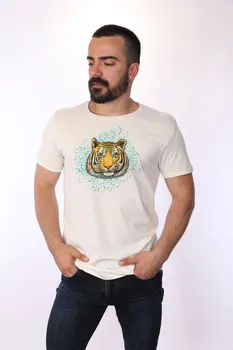 

Angemiel Wear Splashes Of Color Tiger Cotton White Men 'S T-Shirt