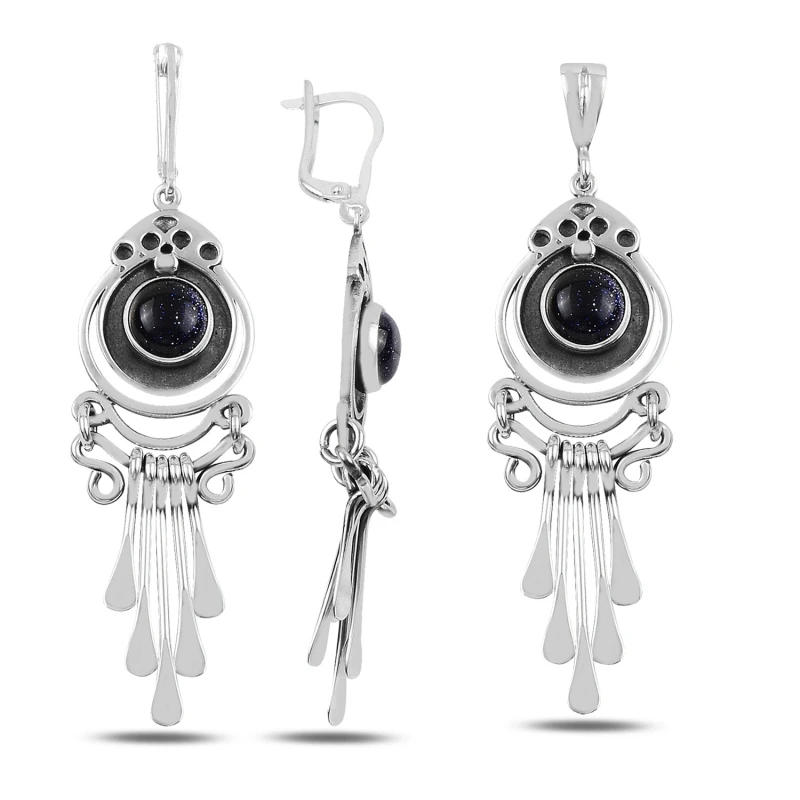 

Silver 925 Sterling Blue Star Cubic Zirconia Hand Job Set