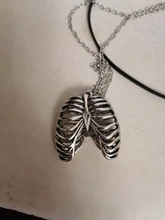 Collar de pecho anatómico para hombre, jaula de costilla humana, esqueleto colgante, moda novedosa, joyería de biología médica Vintage para hombre 2019