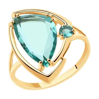 

Sokolov gold ring with quartz, fashion jewelry, 585, women's male
