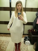 Knitted Dresses Robe Sweater Loose Maxi Oversize Long-Sleeve Winter Womens Vestido Autumn