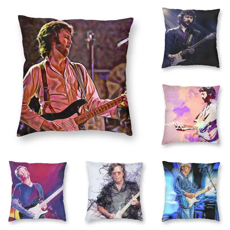 

Eric Clapton Portrait Art Collection Throw Pillow Case For Living Room Blues Guitar Rock Music Sofa Cushion Cover Pillowcase