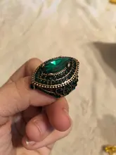 Kinel de lujo anillo para las mujeres aspecto Vintage AAA verde de cristal de la joyería de Boho de Color oro encanto étnico anillo de boda