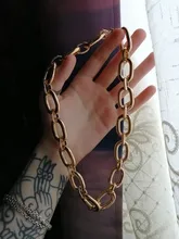 Tocona-gargantilla geométrica Punk Hollw para mujer, collar de Color dorado de aleación de Metal, cadena de suéter, accesorios de joyería, regalo 17073