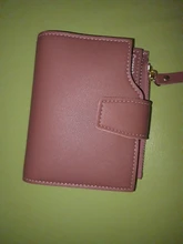 Cartera de cuero con cremallera triple para mujer, billetera femenina de cuero, corta, con cierre triple