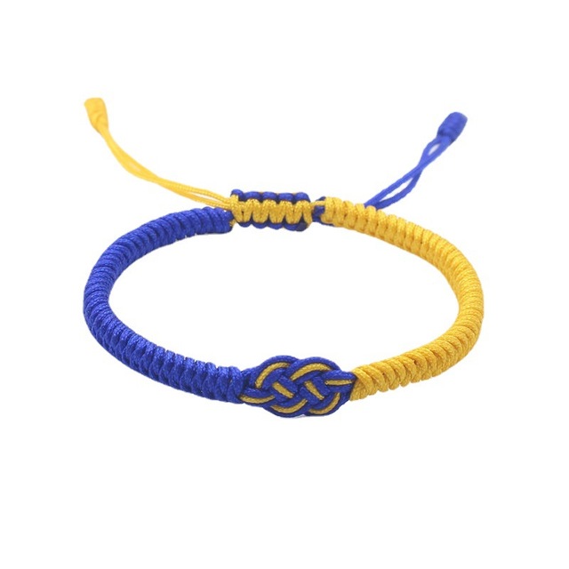 Trendy Ukraine National Flag Bracelets Handmade Natural Stone Beads Bracelet Yellow Blue Ukrainian Flag Patriotism Pride